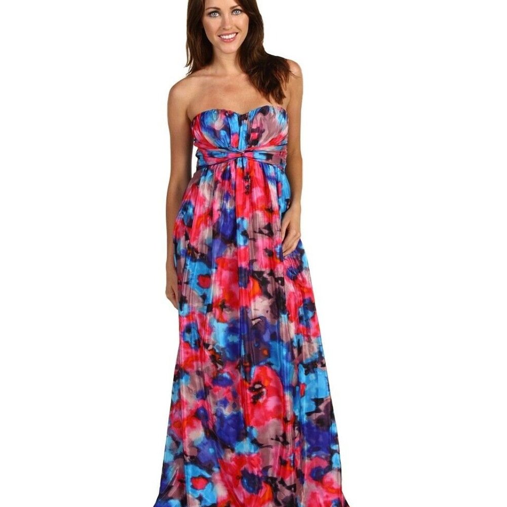 NWT Jessica Simpson Strapless Multicolor Gown Sz3X